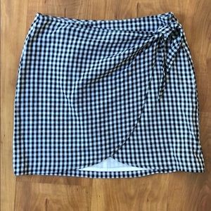 Madewell check wrap skirt